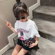 Детская сумка на цепочке с блестками принт, красные губы узор тренд для маленькой девочки милый маленький стяжки сумок гитара Пти Буше Сак Femme