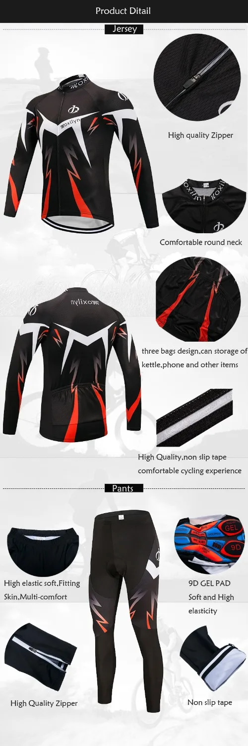 Moxilyn, набор Джерси для велоспорта, Зимняя Теплая Флисовая одежда MTB, одежда для велоспорта, одежда для велоспорта, мужская красная одежда для велоспорта
