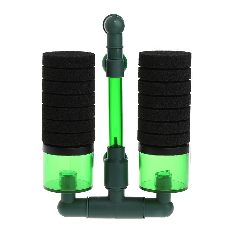 

ABFP Aquarium Fish Tank Biochemical Sponge Filter Air Pump Double Head With Suction Cup