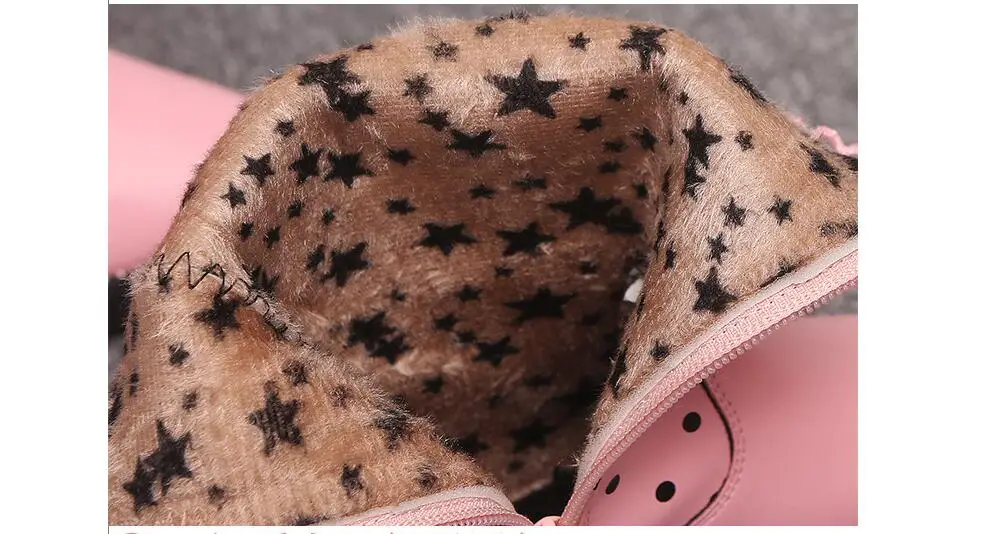 Лидер продаж девушки принцесса сапоги Размеры 27-37 осень-зима детская обувь кружевной бантик для девочек молния PU кожаные сапоги черный