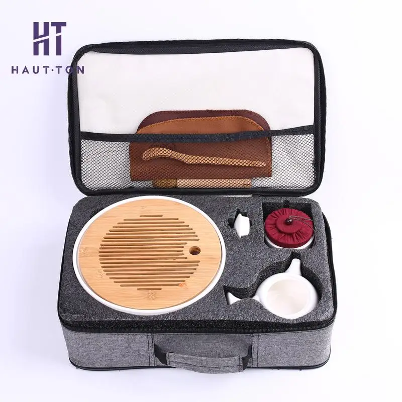 Chinese Kung Fu Tea Set with Tray Portable Travel Tea Set,Gaiwan