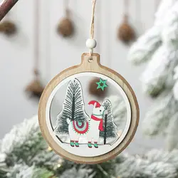 Счастливого Рождества украшение резьба Альпака узор Рождественский олень дерево висячее украшение с оленем счастливый Новогодний Декор