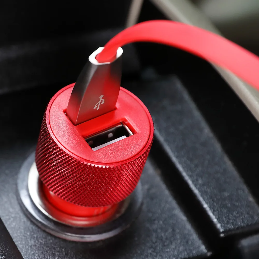 صخرة المزدوج USB شاحن سيارة 2.4A سريع شحن الهاتف المحمول محول ولاعة السيجار DC 12-24 V سيارة شاحن الهاتف