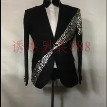 Мужские костюмы торжественное платье фотостудия стежка дрель бар певец и ведущий певец костюм на заказ большого размера корейский вариант одежды