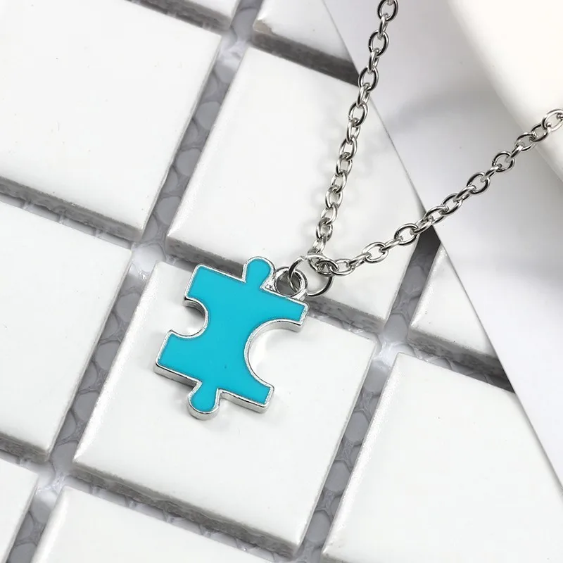 4 шт./компл. цветной кулон пазл ожерелья Best Friend Forever цепочка ювелирное изделие BFF