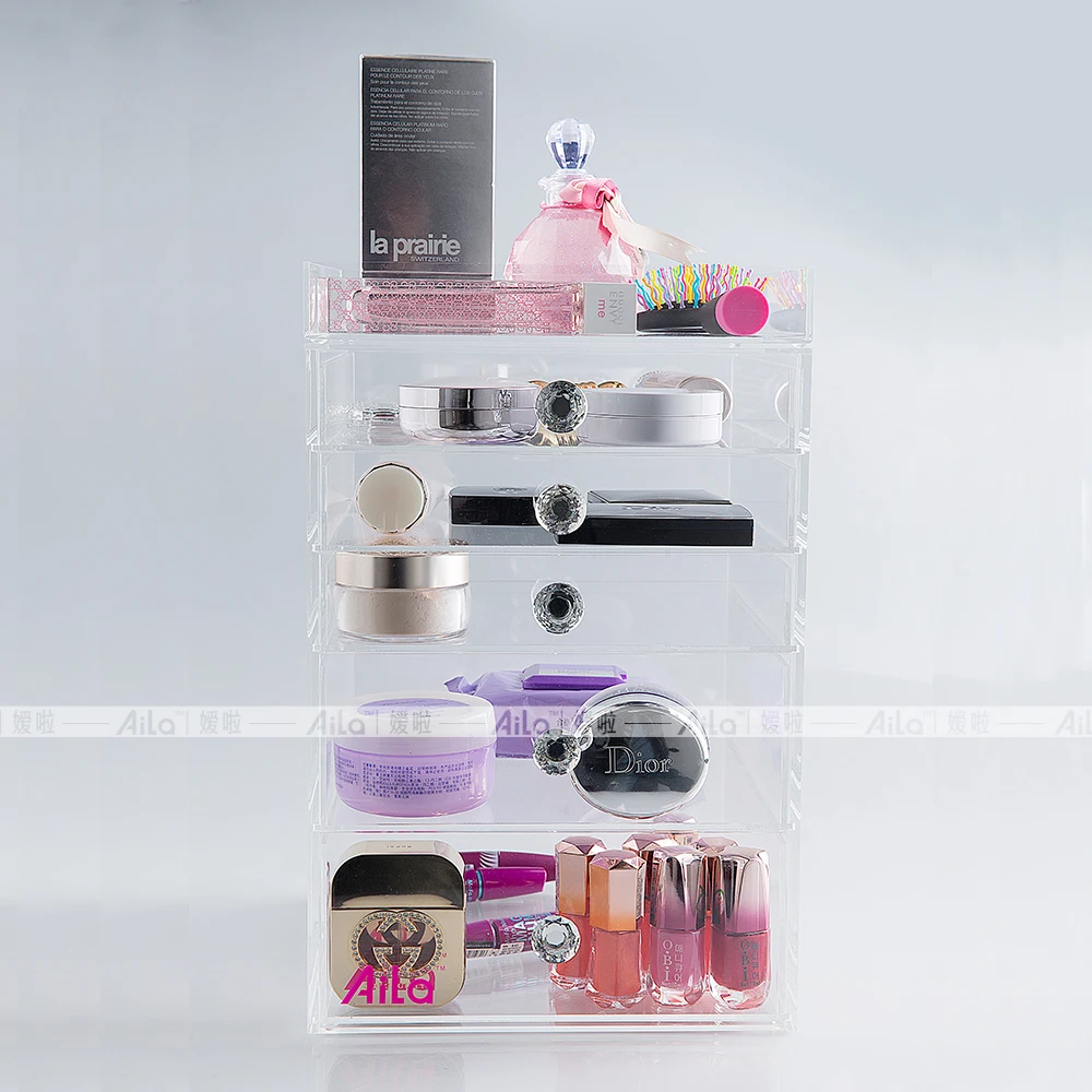 Aila Clear Acrylic Makeup Organizer Cube High Quality Transparent