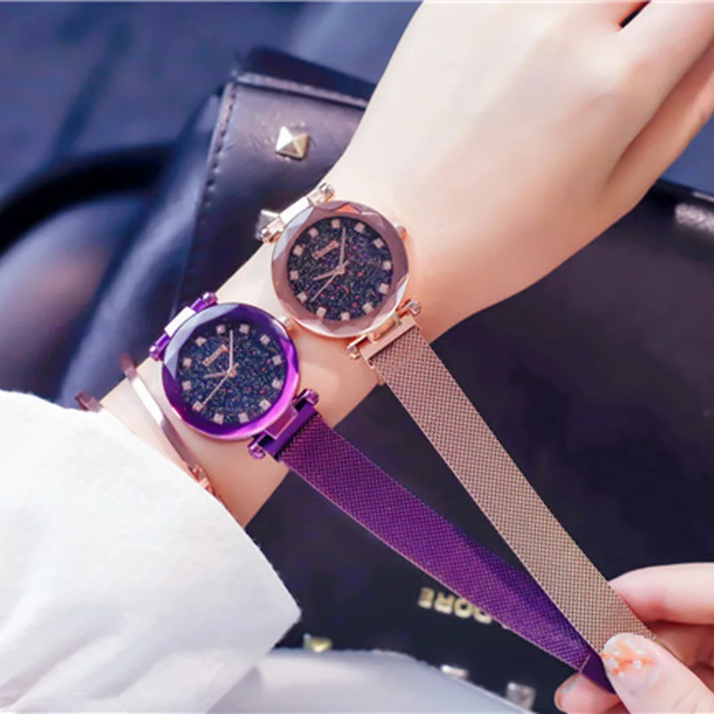 

Luxury Rose Gold Women Watches Starry Sky Magnetic Ladies Clock Fashion Casual Waterproof Female Wristwatch ulzzang reloj mujer