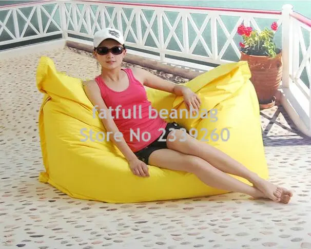 Cover only No Filler -yellow Oversized waterproof outdoor adult square folding beanbag chair, sitting bean bag puff , no beans