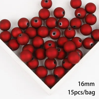 Черные/красные матовые пластиковые круглые бусины 6, 8, 10, 12, 14, 16 мм ABS морозные круглые бусины 15-200 шт для изготовления ювелирных изделий своими руками