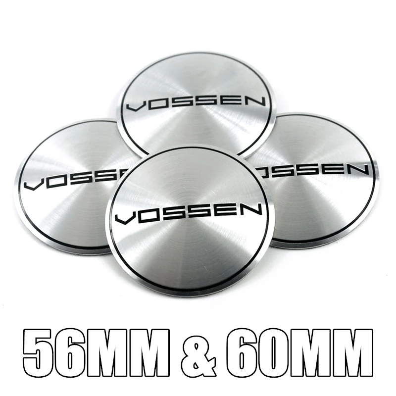 

Silver Vossen 56mm 60mm Curved Wheel Center Cap Decal Badge Car Sticker for VOSSEN Rims Wholesale Hubcap Sticker