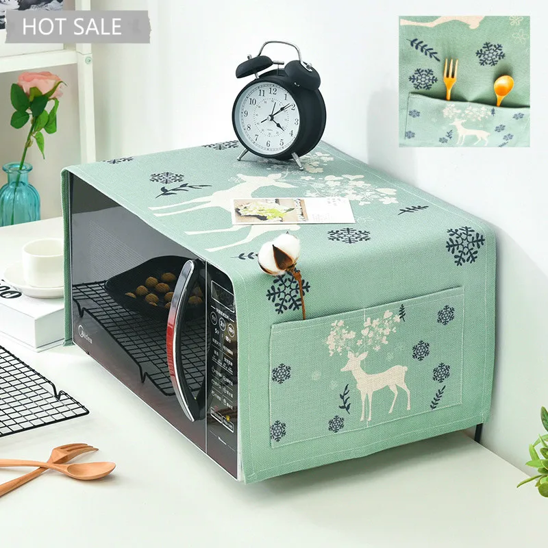 

Nordic Microwave Cover Linen Cotton Microwave Oven Dust Proof Cover Thickening Cloth Oven Cover Kitchenaid Home Decor Elegant