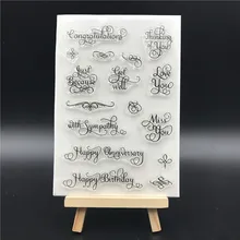 Words Transparent Clear Silicone Stamps for DIY Scrapbooking/Card Making/Kids Christmas Fun Decoration Supplies A766