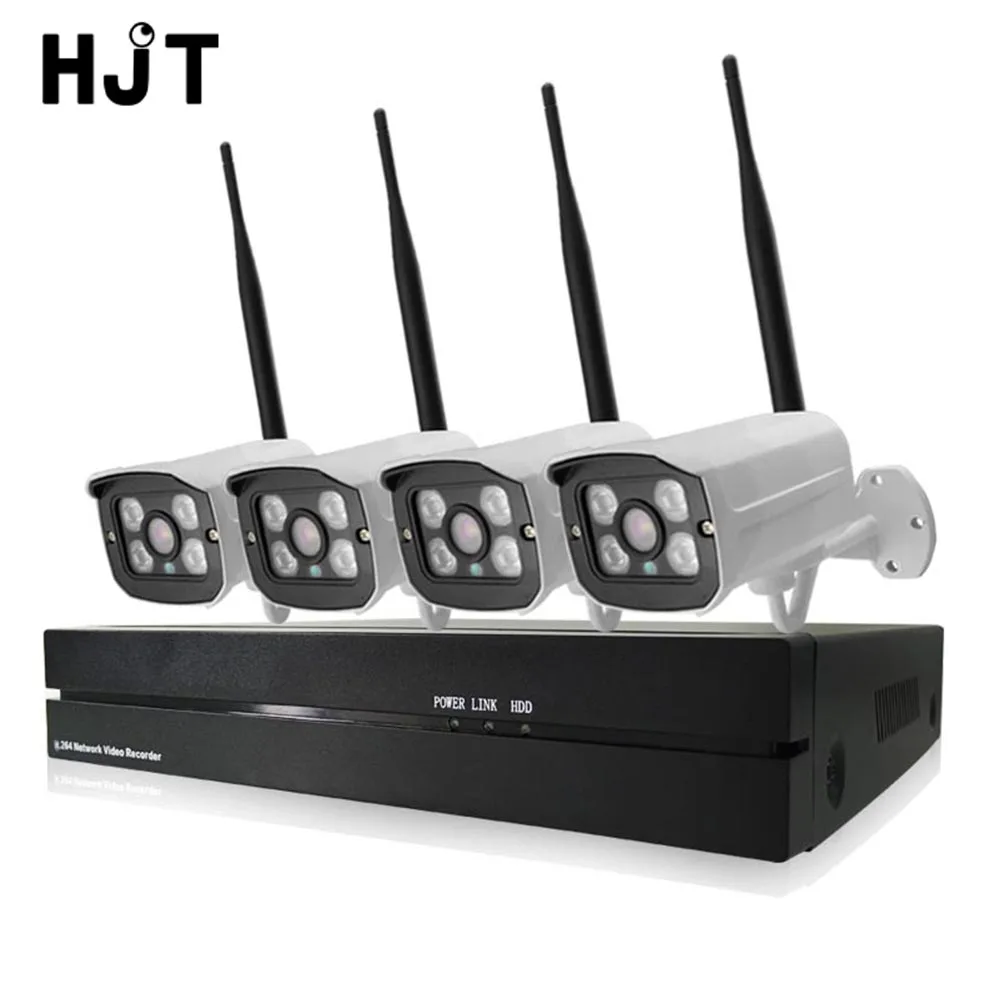 HJT 4CH Wireless Wifi 1080P IP Camera System 8CH NVR Record Video CCTV Surveillance Security Kit