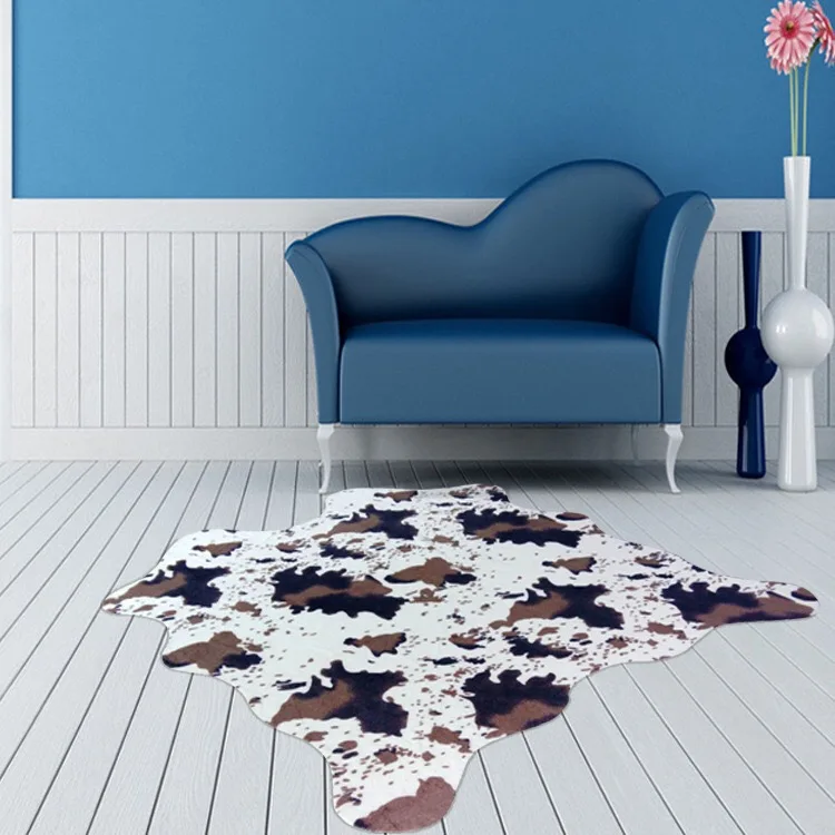 Латексная противоскользящая подошва из искусственного меха корова Зебра кожа воловья ковер большой коричневый белый имитация кожи Натуральная полоса коровья кожа коврик K14