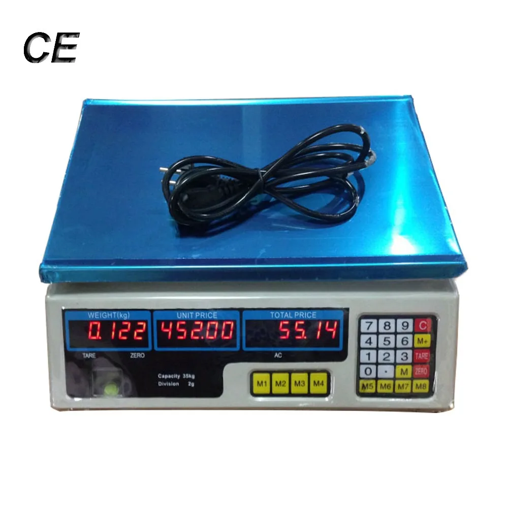 New 30kg/5g cheap accurate white digital large platform rechargeable weighing computing counting