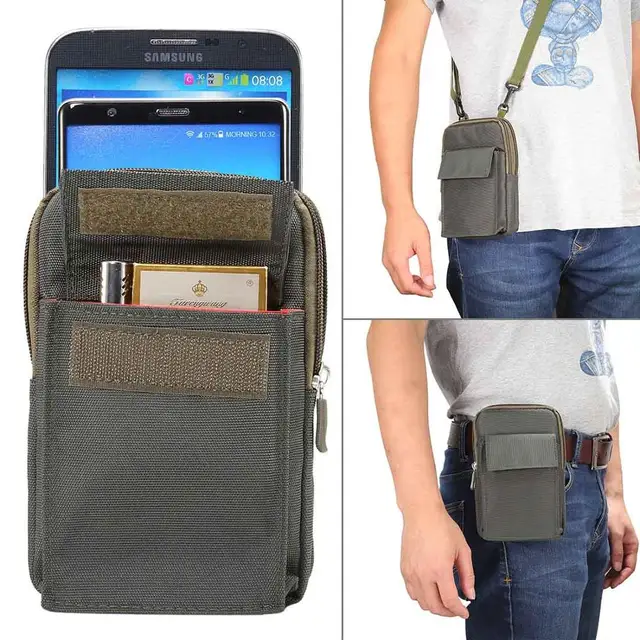 6.4 inch Universal Men Vertical Style Smartphone Waist Bag Shoulder ...