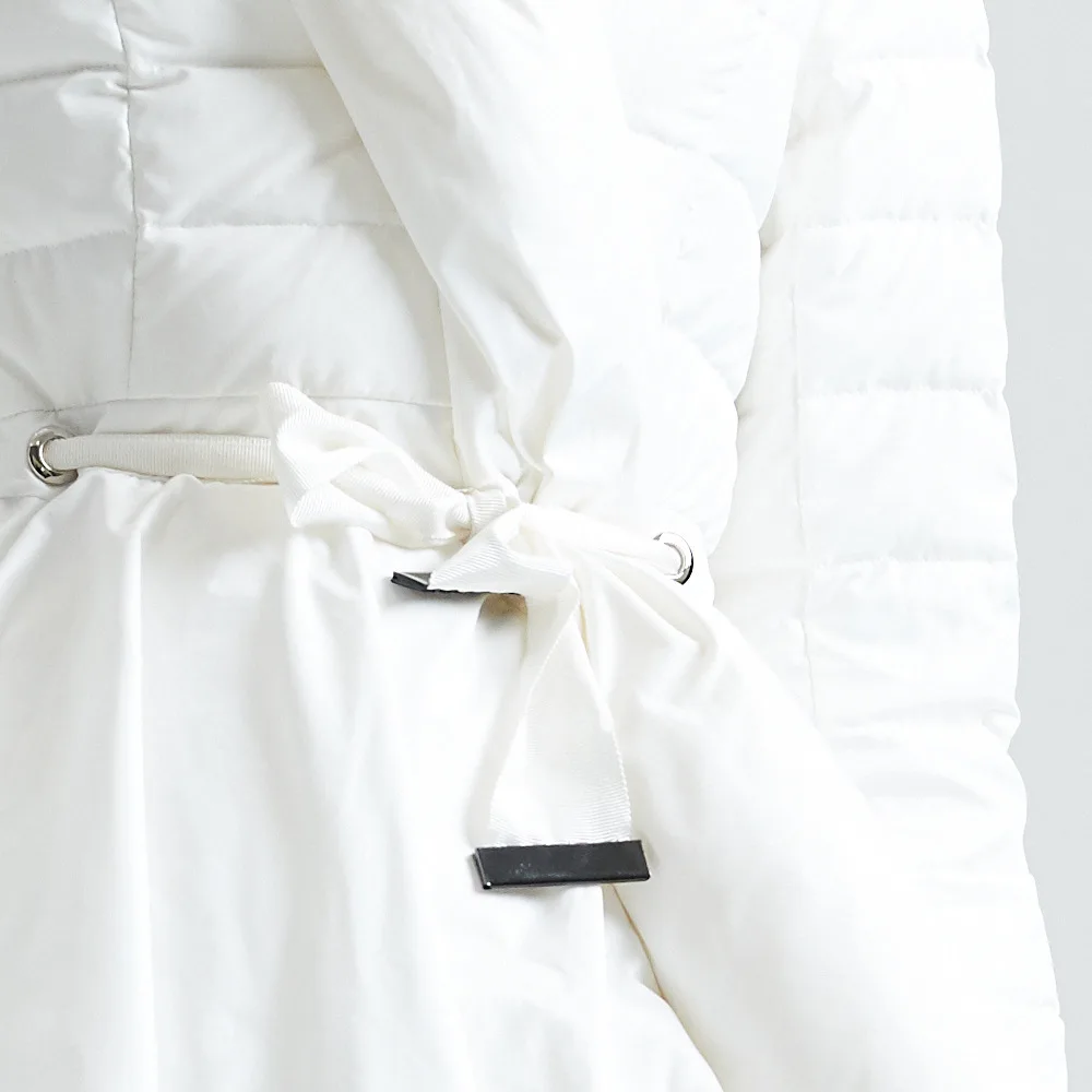 Eva freedom Зимний стильный необычный дизайн юбки светильник роскошный Теплый пуховик женская модная куртка EF1188