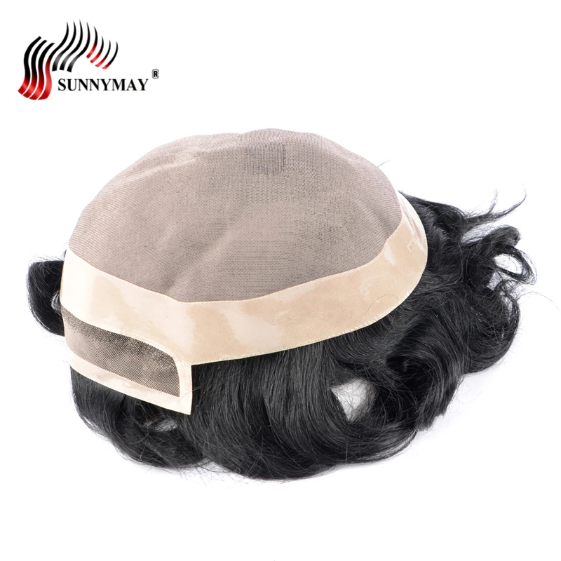 Sunnymay Toupee для мужчин 10x8 NPU вокруг моно кружева 1b цвет мужской Toupee