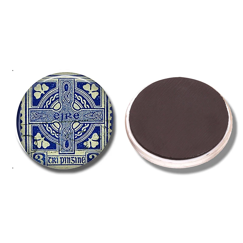 Ireland Stamp 30 MM Fridge Cross Travel Memento Glass Cabochon