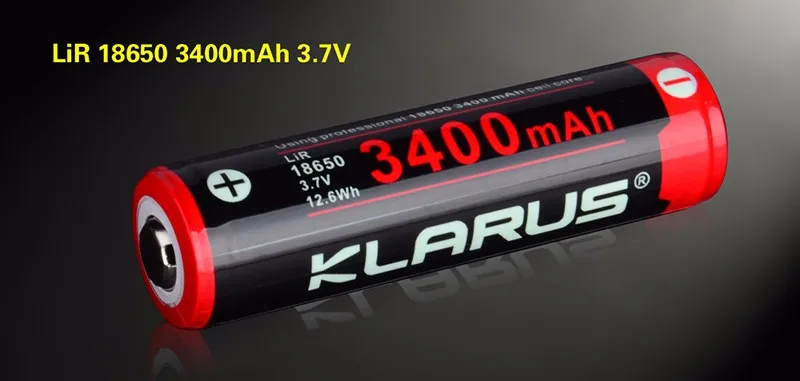 klarus литий-ионный аккумулятор 3400mAh аккумулятор 18650 для портативного освещения