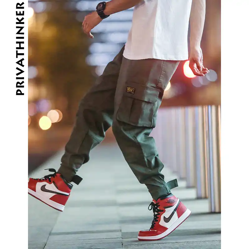 Privathinkerカーゴパンツ男性メンズストリートjoogersパンツ黒 Sweatpant男性ヒップホップ秋のポケットズボンオーバーオール スキニーパンツ Aliexpress