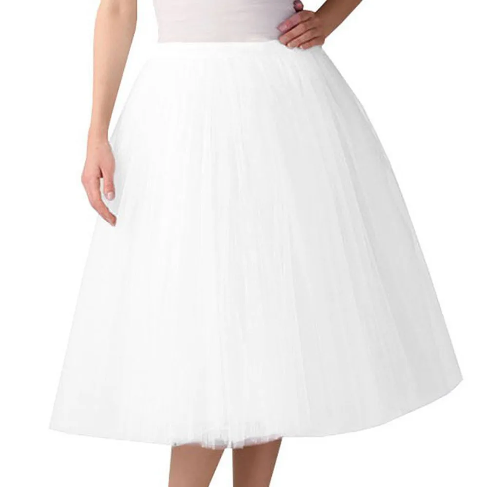 2019 Модные женские Высокое качество плиссированные марли длиной до колена Цвет Тюлевая юбка для танцев взрослая Танцы миди юбка куртка