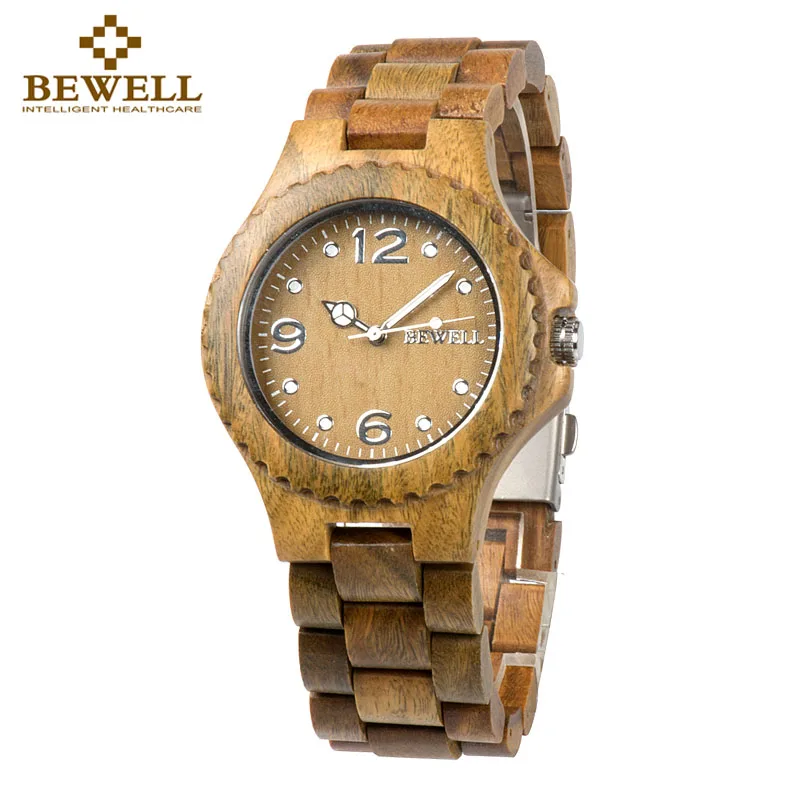 

BEWELL Men's Watch Natural Wood Handmade Top Brand Quartz Leisure Design Wood Strap Men's Time Display Luxury Fashion Simple 038