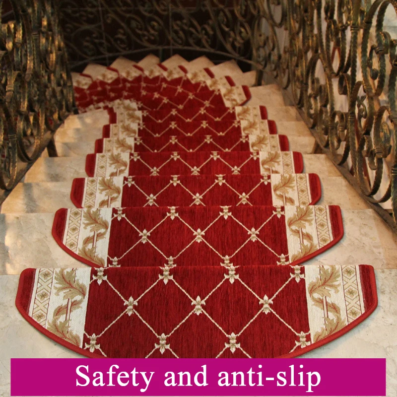 Non-slip Adhesive Stair Carpet Step Stairs Mats Anti-skid Staircase Step Rug Protection Cover for Household Accessory No Install Non-slip Adhesive Stair Carpet Step Stairs Mats Anti-skid Staircase Step Rug Protection Cover for Household Accessory No Install