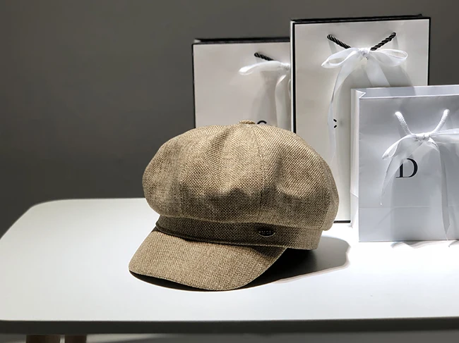 Модные женские шляпы на весну, лето и осень, восьмиугольные Кепки из хлопка и льна, однотонные кепки, женские Восьмиугольные кепки для художника