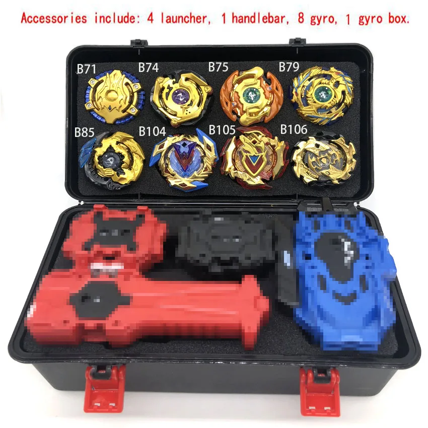 Новые пусковые установки Beyblade Toupie Bayblades металлические черные гальки набор burst Fafnir коробка bey blade Bey blade игрушки для Childn - Цвет: 8pcs launcher box