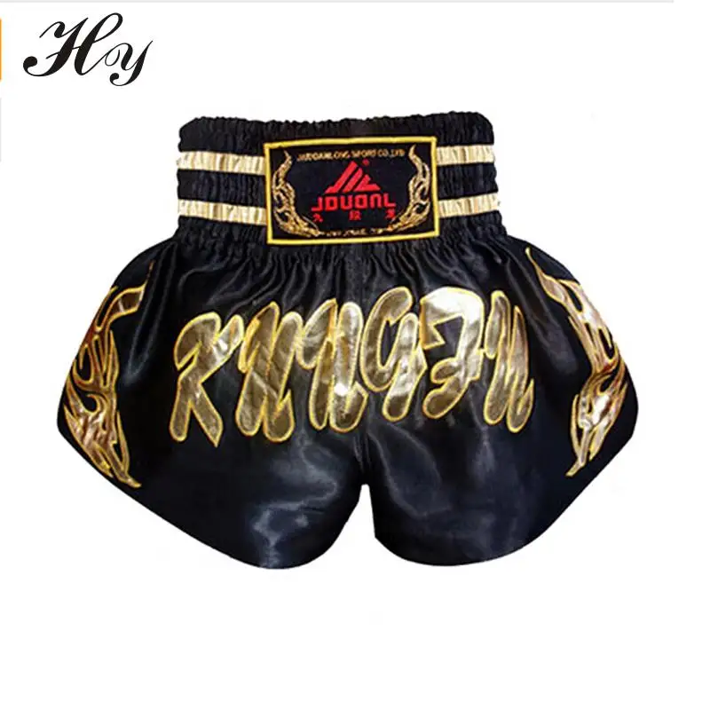Muay Thai Boxing Shorts Mma Shorts Muay Thai Boxing Shorts Pantalones Mma Pants Men Black Kick Boxeo Sanda Embroidery Fighting
