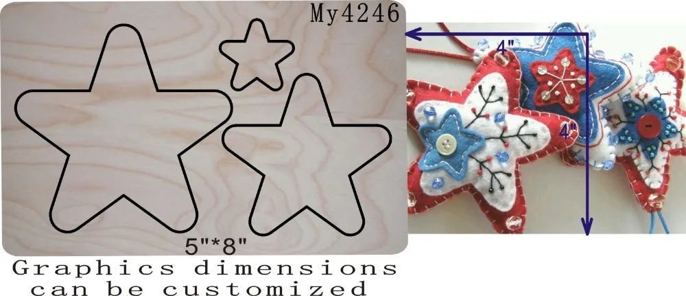 

Star Pendant die cut accessories wooden die Regola Acciaio Die Misura ,// MY