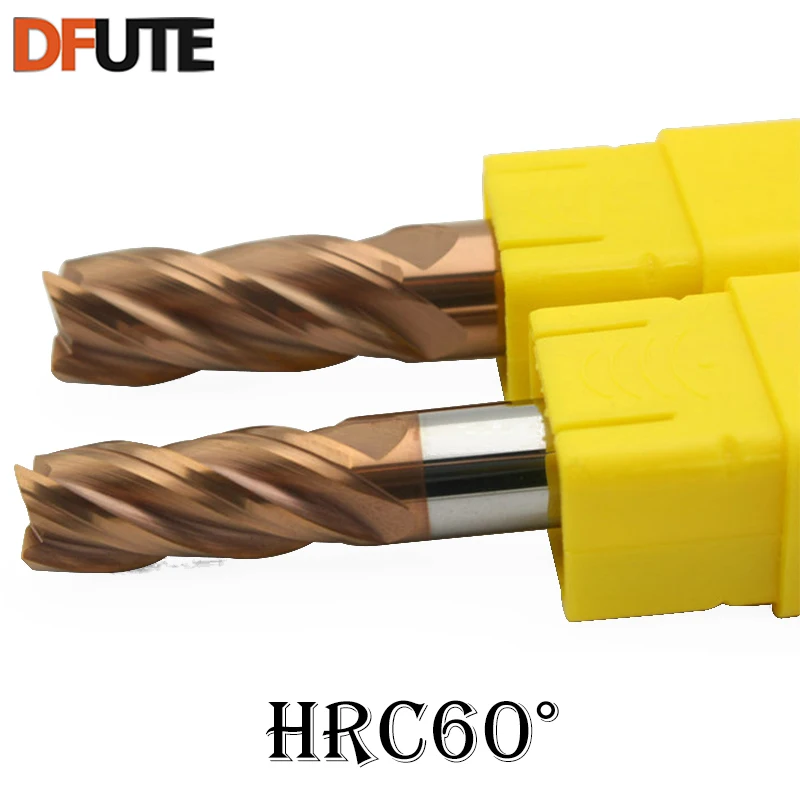 DFUTE HRC60 4Flutes Tungsten Solid carbide Flat End Mills End Mills