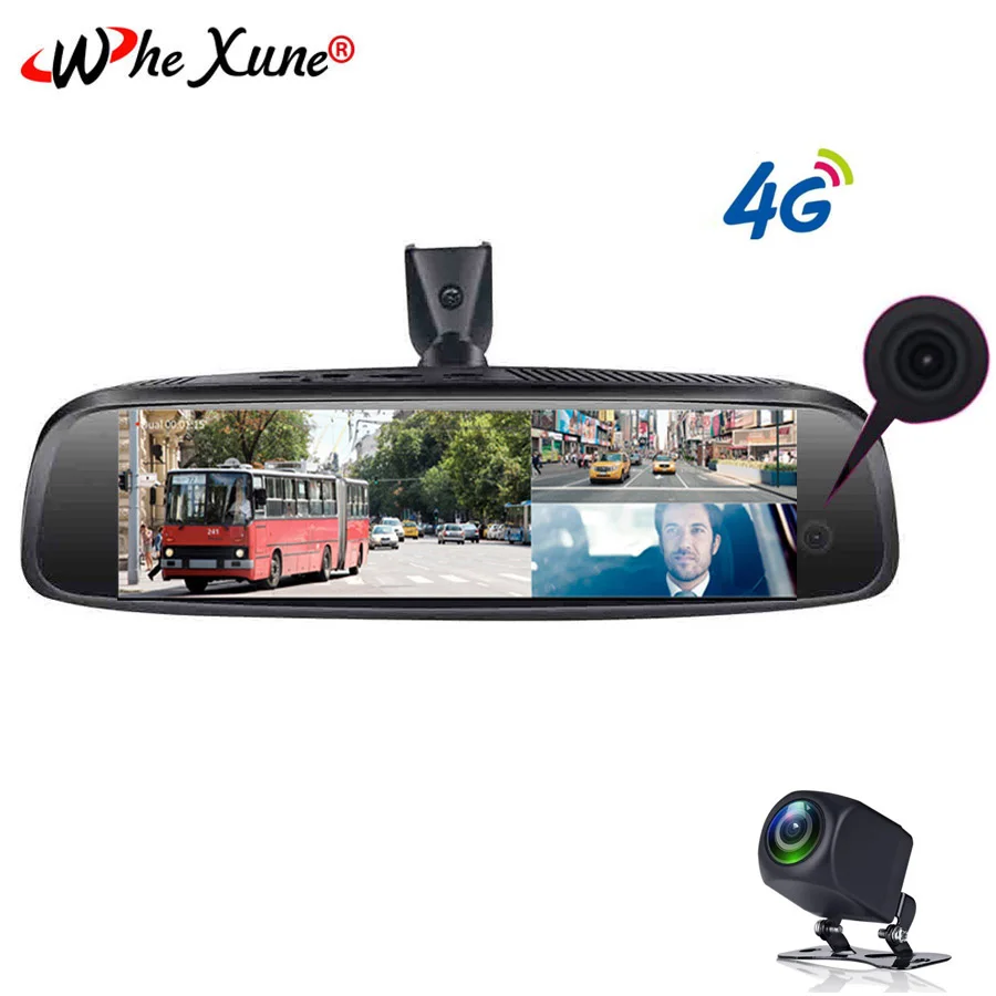 WHEXUNE Новый Автомобильный видеорегистратор 3 камеры 2 + 32 Гб 4G ADAS FHD 1080P GPS Navi DashCam Android