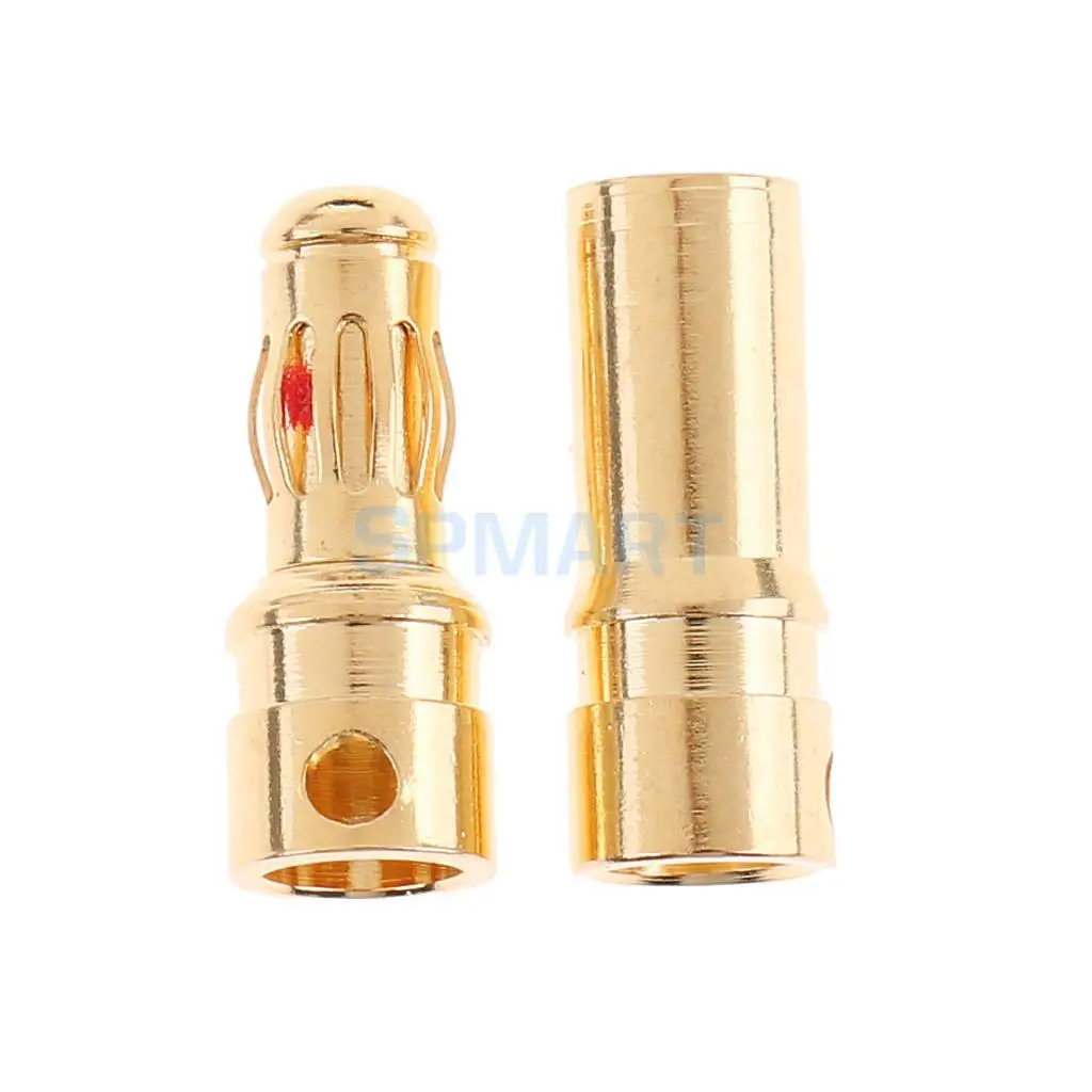 20pcs Gold-plated Banana Plug Bullet Connector 3.5mm for ESC Motor Battery