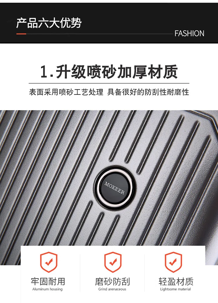 Travel Luggage Trolley Alloy Business Rolling Airplane Luggage Explosion Proof Zipper Suitcase Spinner Wheels Trunk (5)
