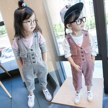 В весенний и осенний период и для малышки вельветовые подтяжки детские домашние штаны