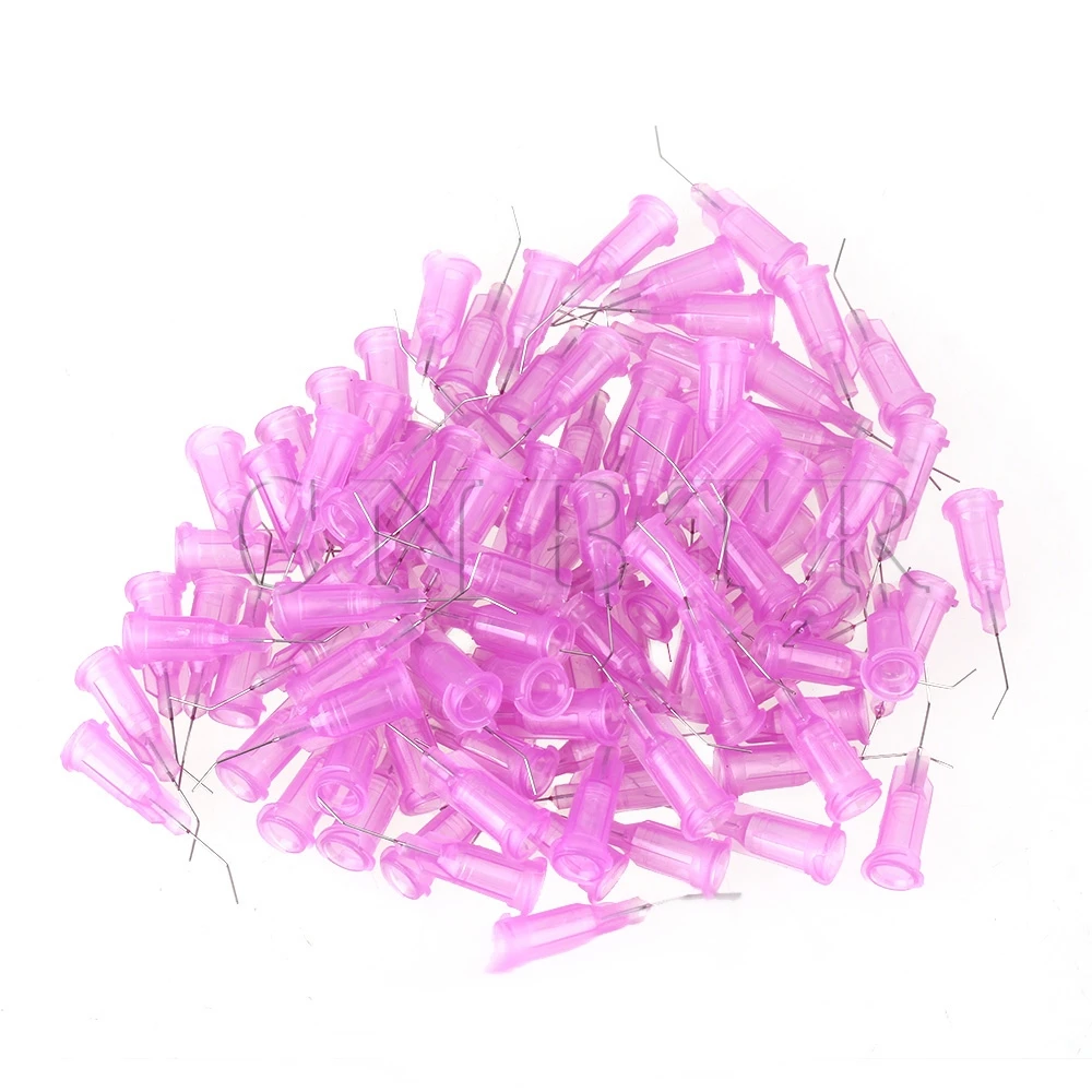

CNBTR 100PCS Light Purple Spiral Connector Industrial Dispenser 30G 1/2" Steel Bend Blunt Needle