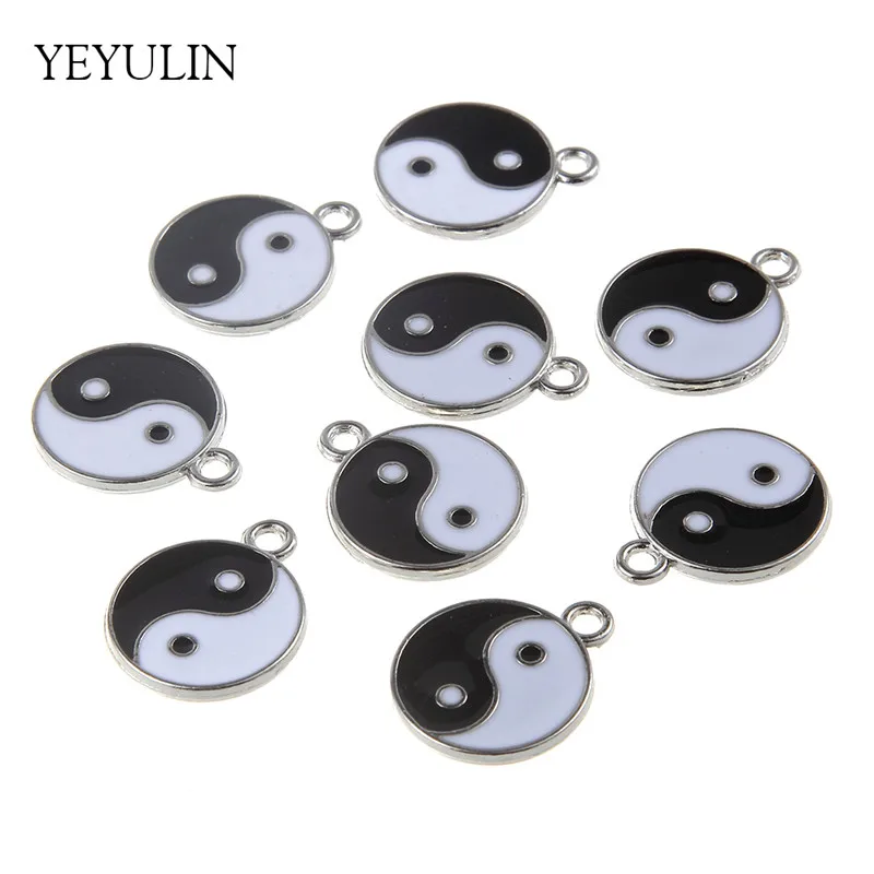 Новое поступление серебряных масляных капель YING YANG YU круглой формы подвески из сплавов для изготовления ювелирных изделий DIY 30 шт