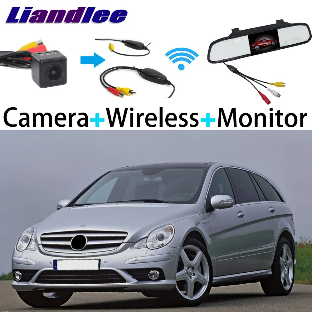 Liandlee 3in1 Беспроводной приемник зеркало монитор Специальный вид сзади Камера резервного копирования для Mercedes Benz MB R300 R350 R280 R500 R63 AMG