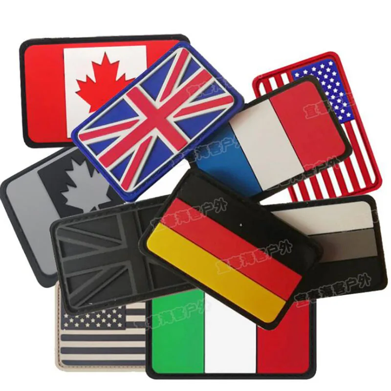 

3D Flag PVC Embroidered Armband Rubber Patch Military Tactical Patch Clothing Personality Accessories Sticker 8*5cm