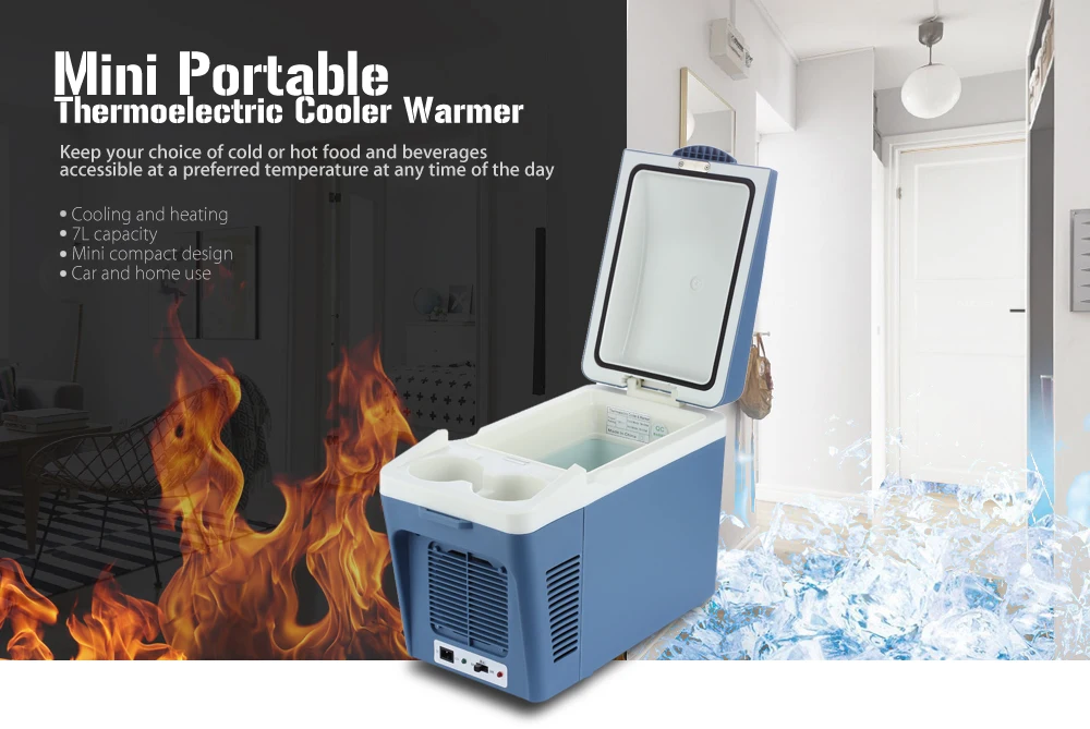 Мини 7L Термоэлектрический охладитель Портативный холодильник охлаждение, отопление портативный мини-холодильник для автомобиля