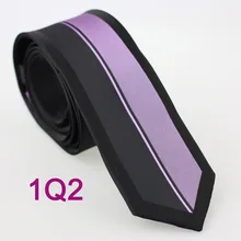 Yibei Coachella Галстуки Черный Фиолетовый Галстук Тощий в контрастную полоску Gravata тонкий Поступление сезона г. микрофибры мужские Контраст Галстуки