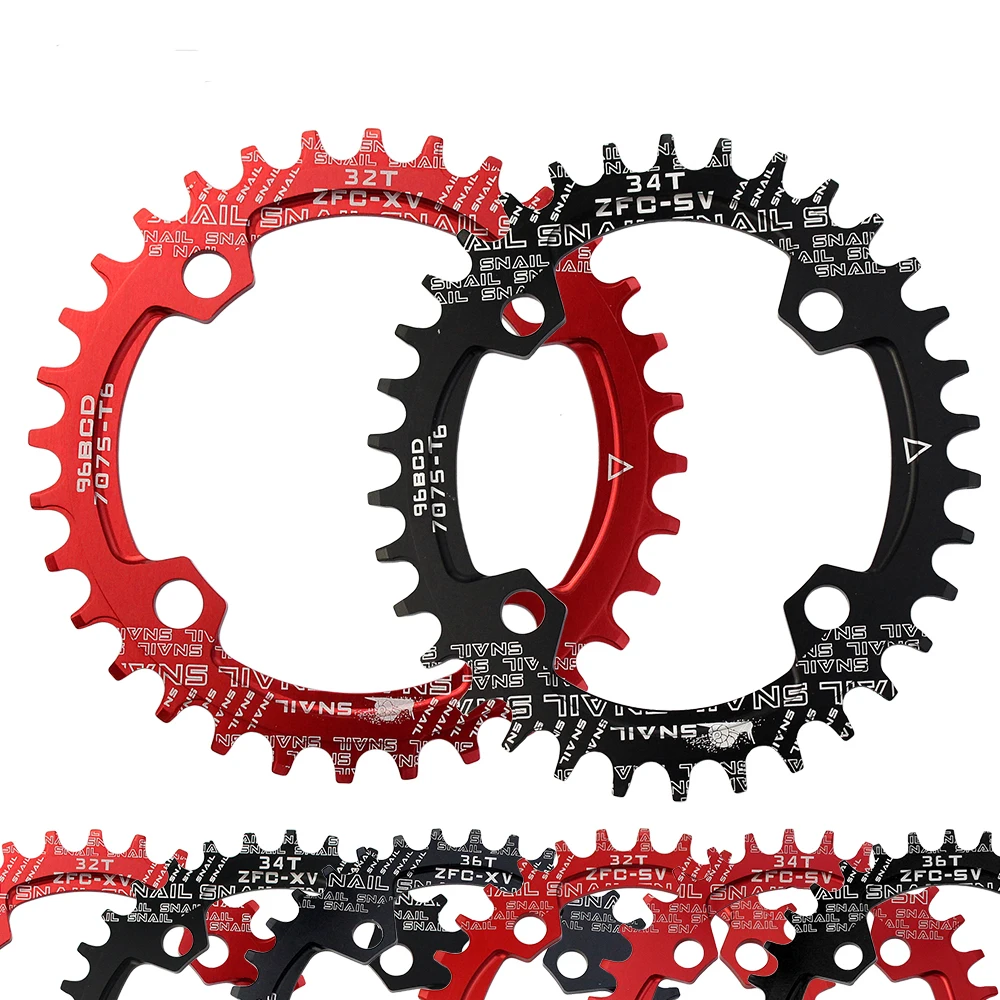 

SNAIL 96BCD Round Oval Chainring Narrow Wide 32T/34T/36T Chainwheel Bicycle Cycling A7075-T6 Ultralight Circle Crankset Plate