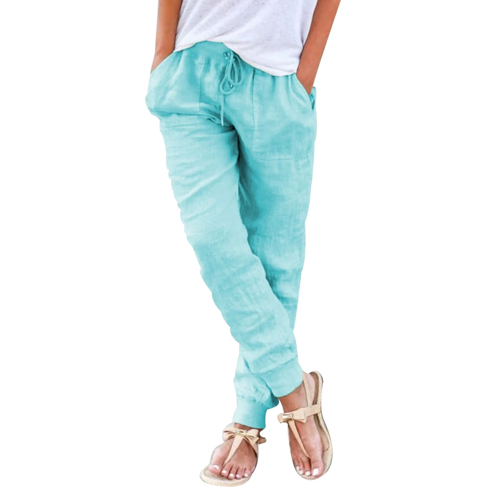 

CALOFE Women Casual Harem Pants Loose Trousers Women Elastic High Waist Casual Pants Office OL Pants Lady Pants 2019 Summer