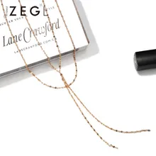 ZEGL Simple layered necklace female double clavicle chain necklace jewelry necklace tassel necklace jewelry delicate layered tassel necklace for women