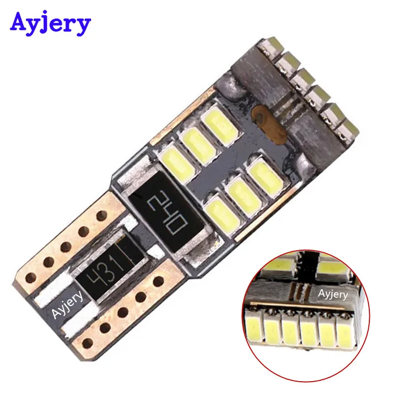 

AYJERY 10-50PCS T10 W5W Led Bulbs Canbus 3014 18 SMD Led Chips No Error Canbus Auto Car Door Light Clearance Wedge Tail Lights