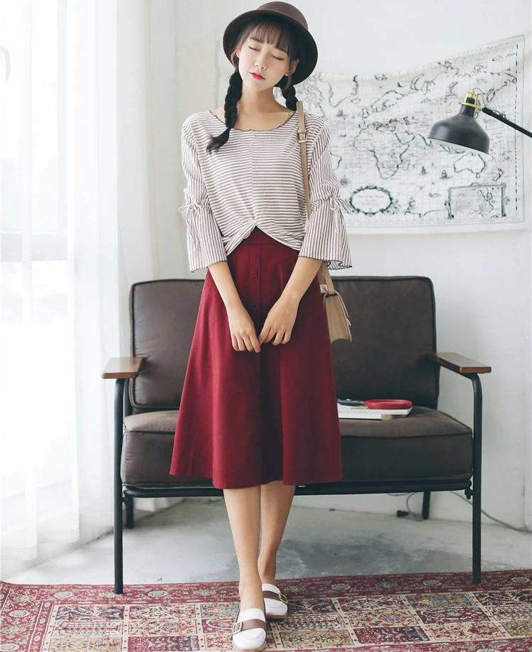 Fashion Women Skirt Vintage Retro High Waist (12)