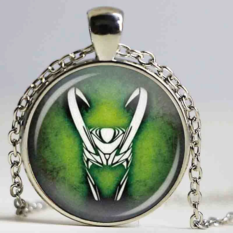 Wholesale Art Glass Pendant loki god of mischief pendant god of mischief necklace,loki fashion jewelry for friend