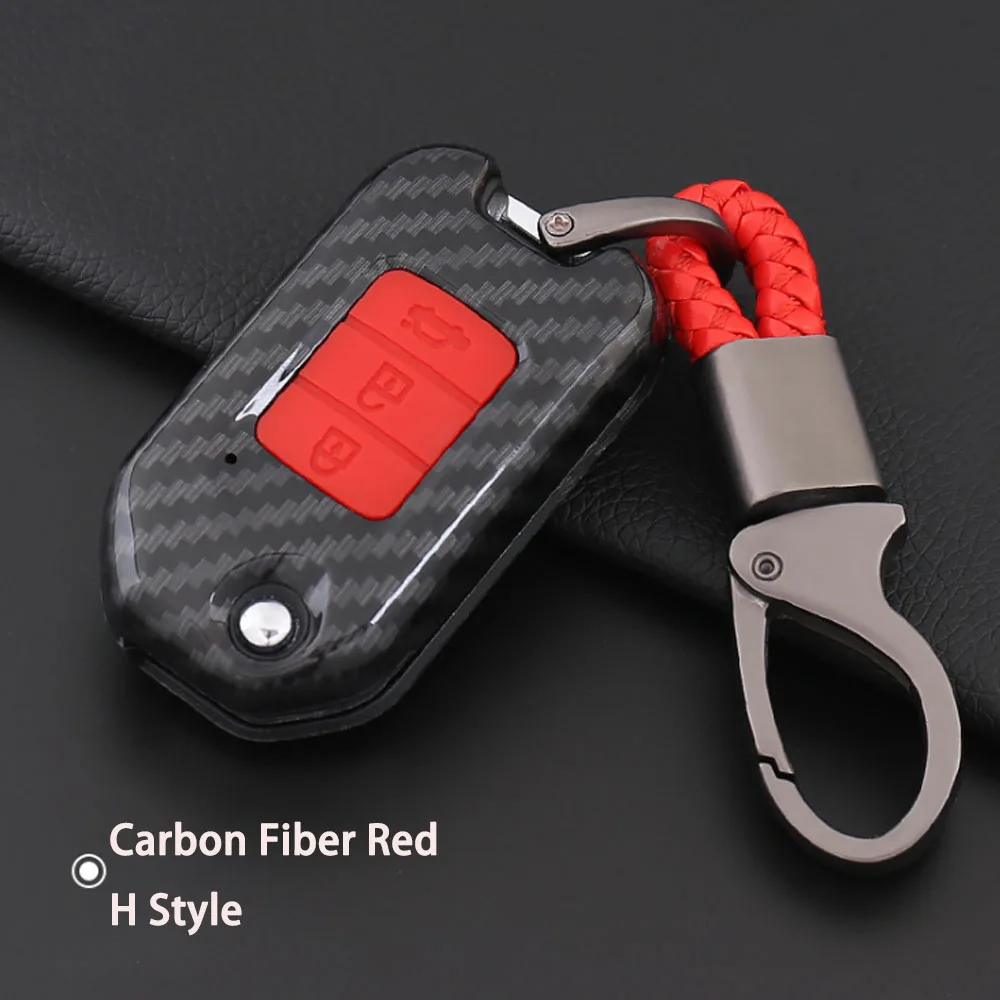Чехол для ключей из углеродного волокна с эмблемой автомобиля, силиконовый чехол для ключей Honda Spirior для Civic ACCORD City CB400 CRV Jazz Key Case